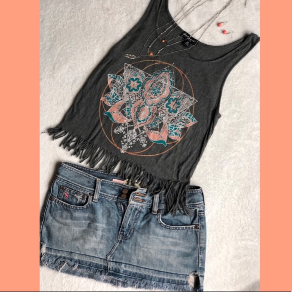 About a Girl Gypsy Fringe Crop Top